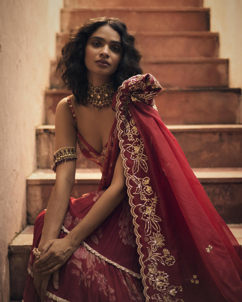 PH-2478
Saree 
Blouse 
 Set by Paulmi & Harsh for women in Singapore