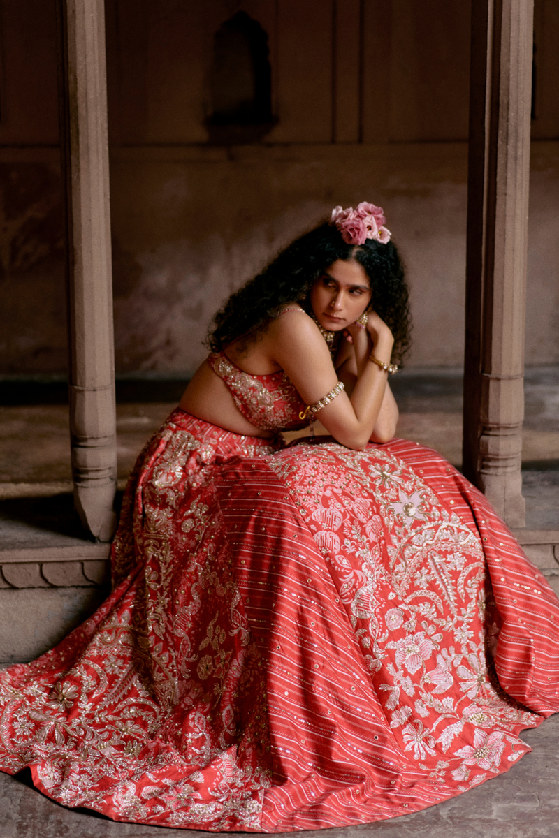 PH-2484 
Lehenga 
Blouse 
Dupatta Set by Paulmi & Harsh for women in Singapore