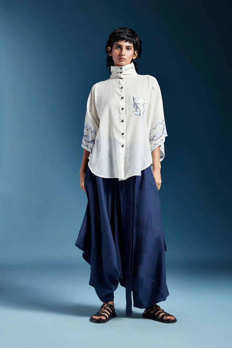 Dela Shirt-White cotton by Chola in white color for women in Singapore