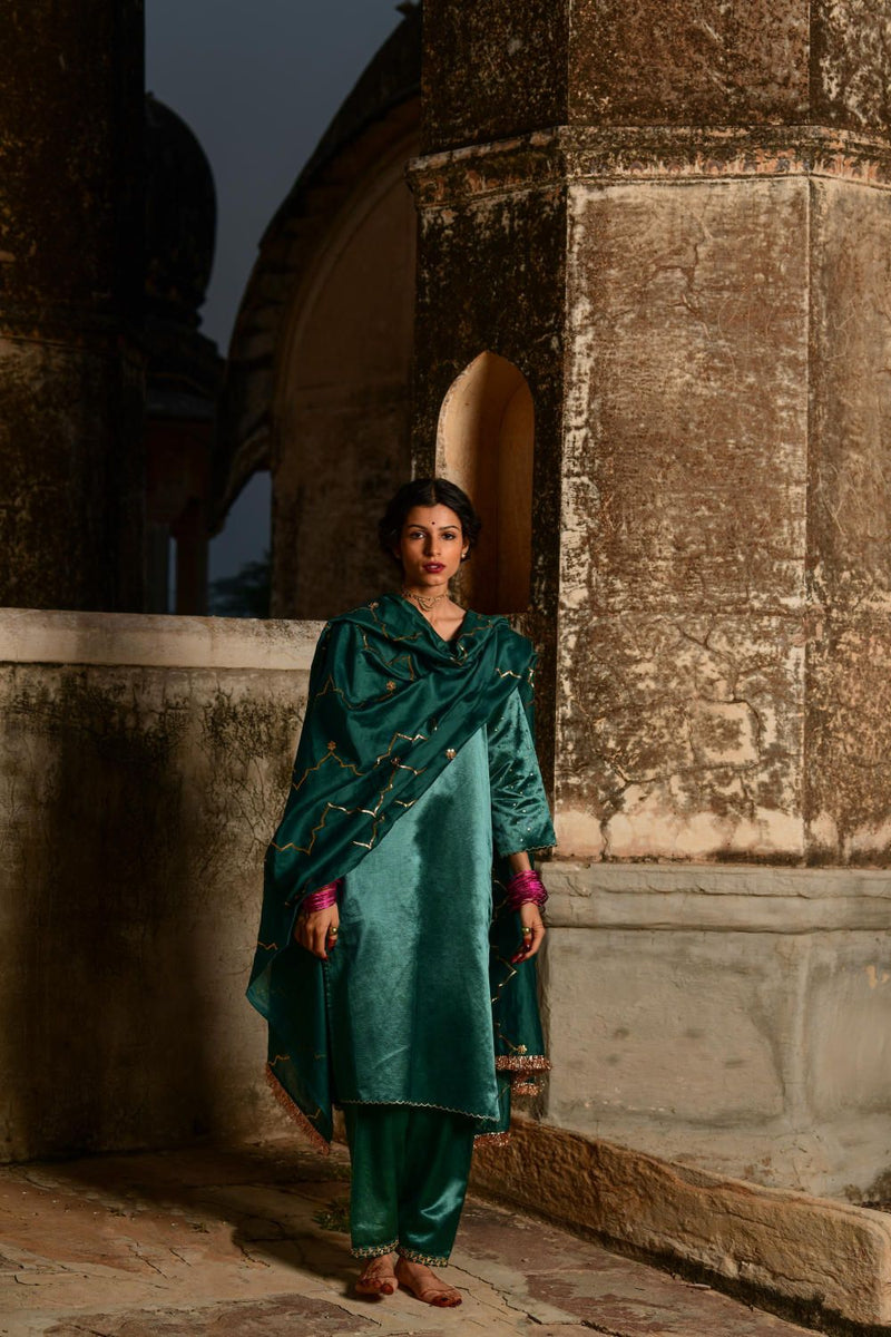 Mandakini Kurta Set by Tokree in green color for women in Singapore