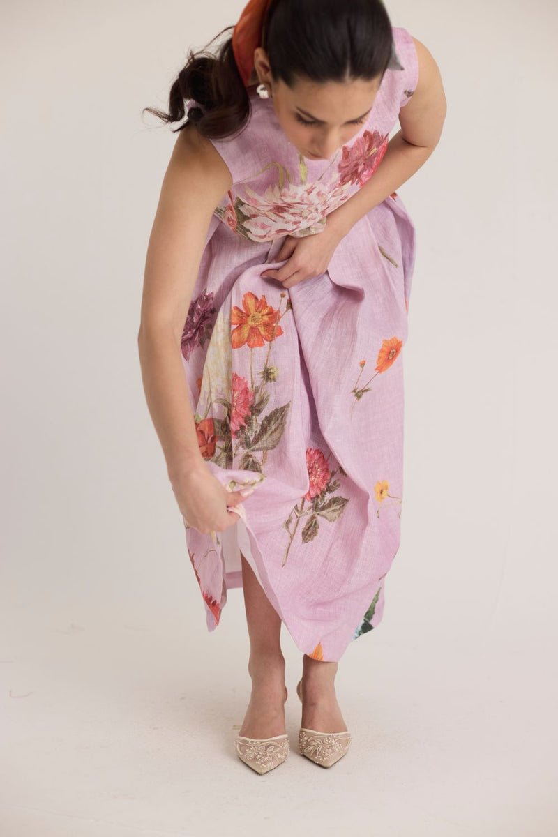 GIGGLE BERRY LINEN TOP & SKIRT SET linen by Yam for women in Singapore