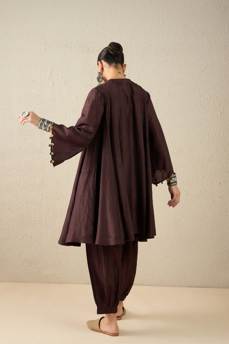 AFGHANI SILK SET silk by Aavidi in yellow color for women in Singapore