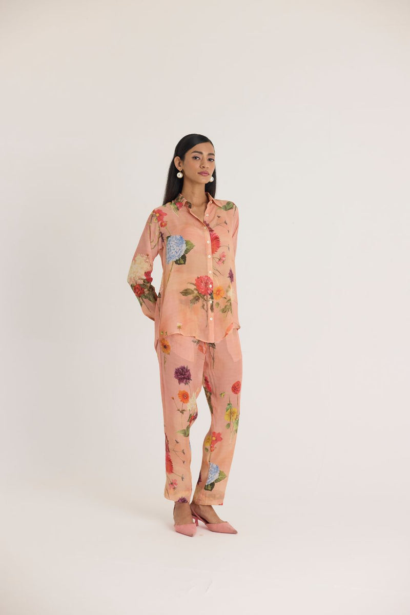 BUTTERCUP CO-ORD SET by Yam in peach color for women in Singapore