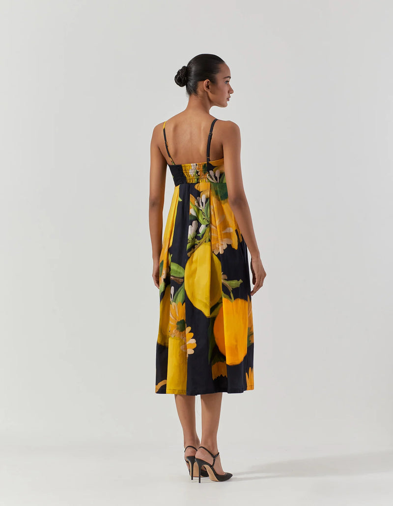 POMELLO BRALETTE DRESS satin by Yam in black color for women in Singapore