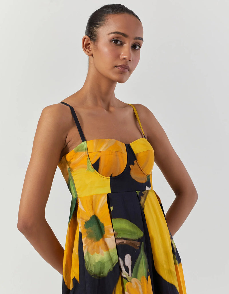 POMELLO BRALETTE DRESS satin by Yam in black color for women in Singapore