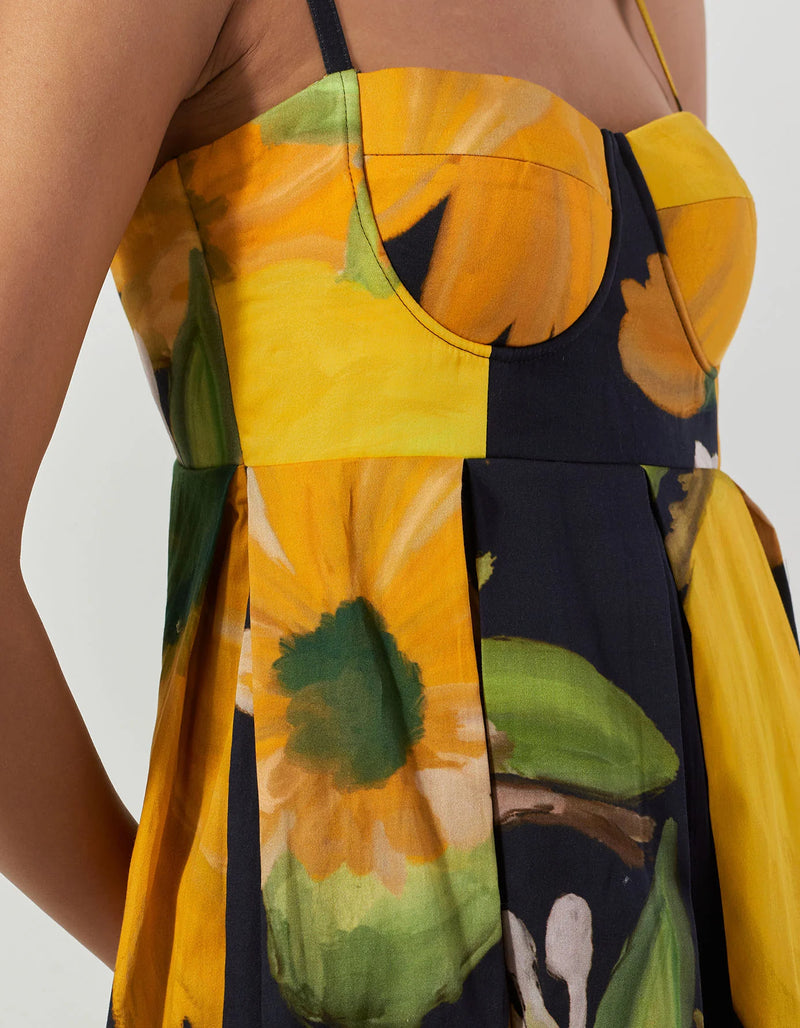 POMELLO BRALETTE DRESS satin by Yam in black color for women in Singapore