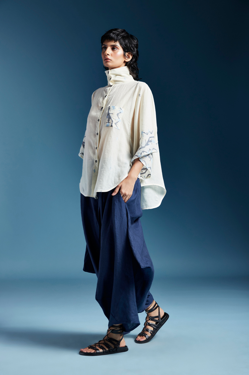 Dela Shirt-White cotton by Chola in white color for women in Singapore