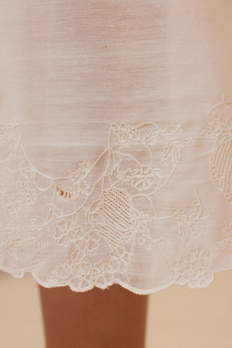Reyah Handwoven Embroidered Midi Dress chanderi by The Summer House in white color for women in Singapore