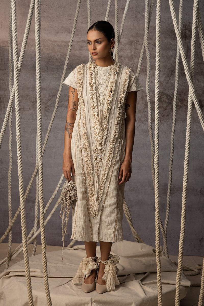 Ivory Lace Embroidered Midi