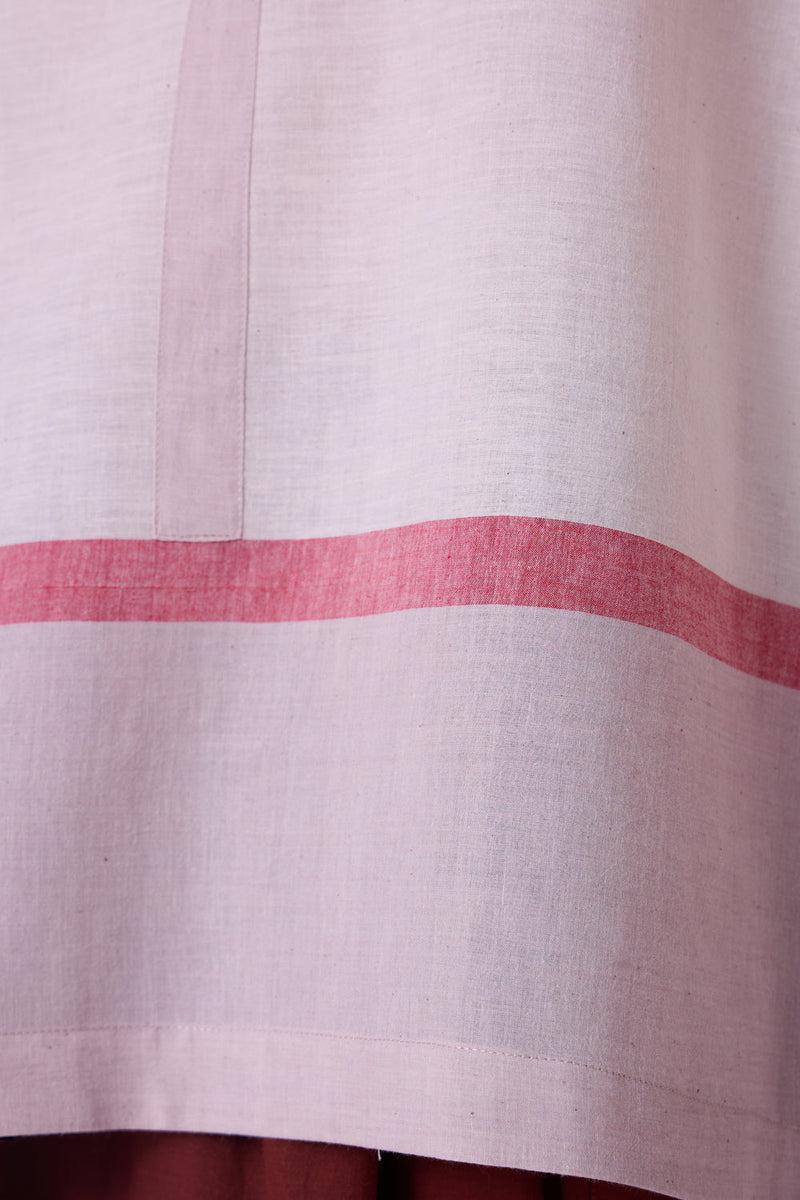 Kaze Ecru Colourblocked Handwoven Tent Top handwoven cotton top/shirt by The Summer House in off white for women in Singapore