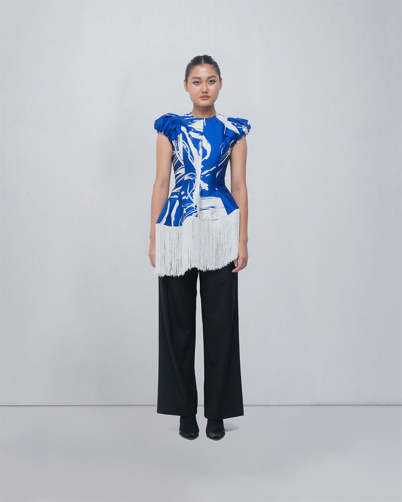 Bea Top viscose top/shirt by Leh Studios in ivory for women in Singapore