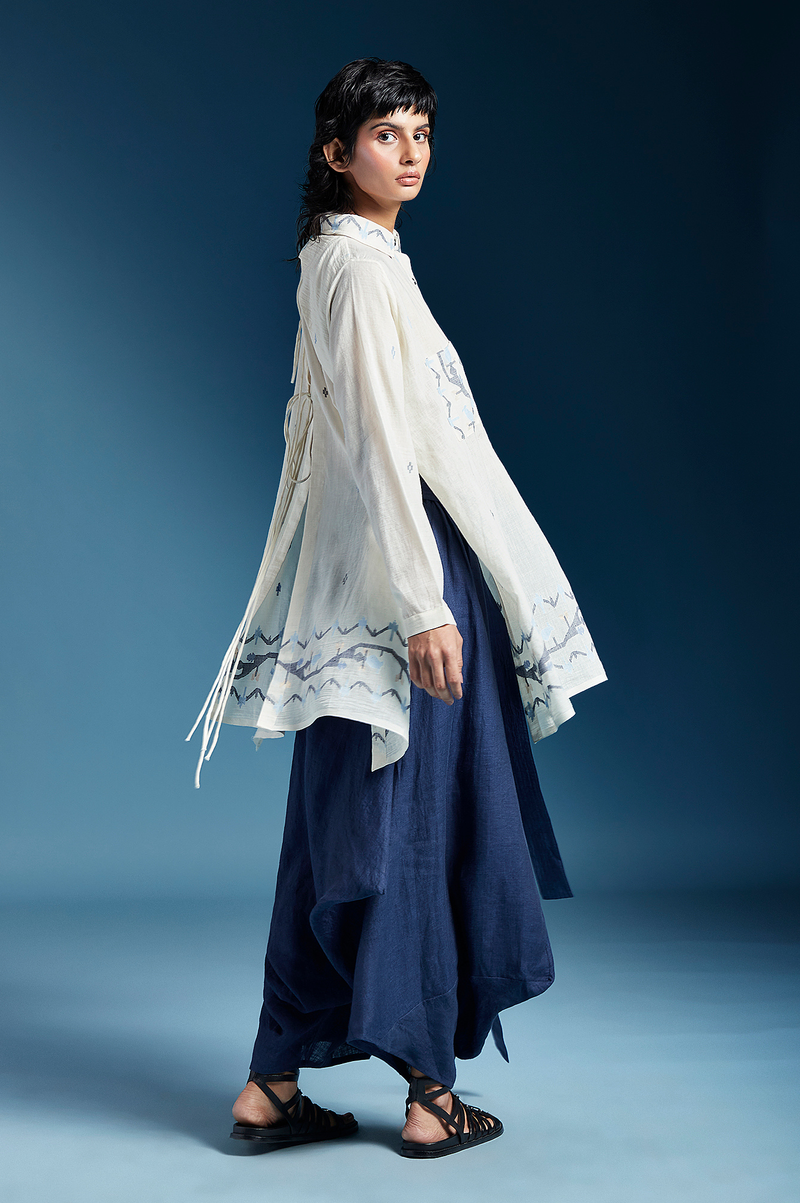 Amaya Shirt-White cotton by Chola in white color for women in Singapore