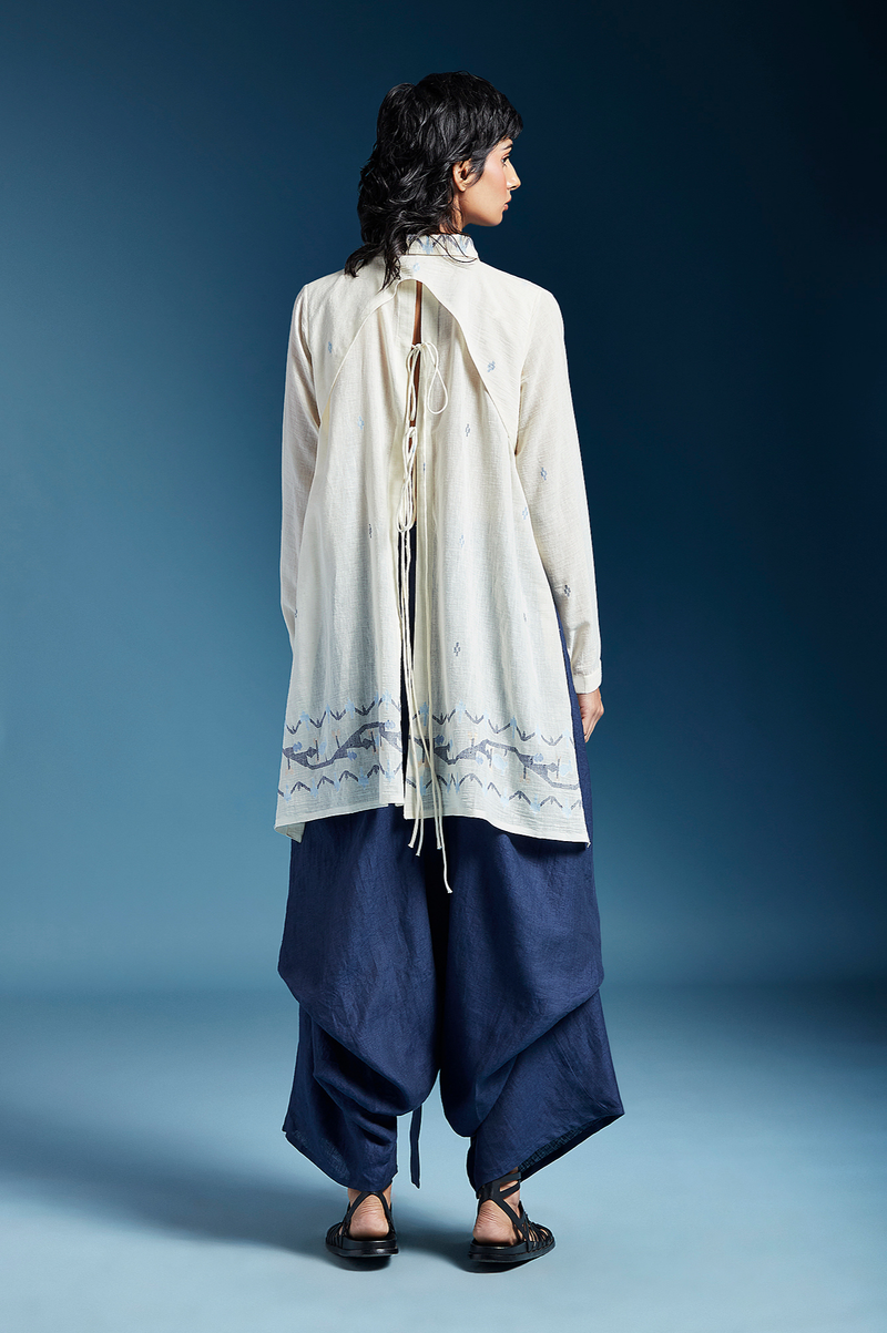 Amaya Shirt-White cotton by Chola in white color for women in Singapore