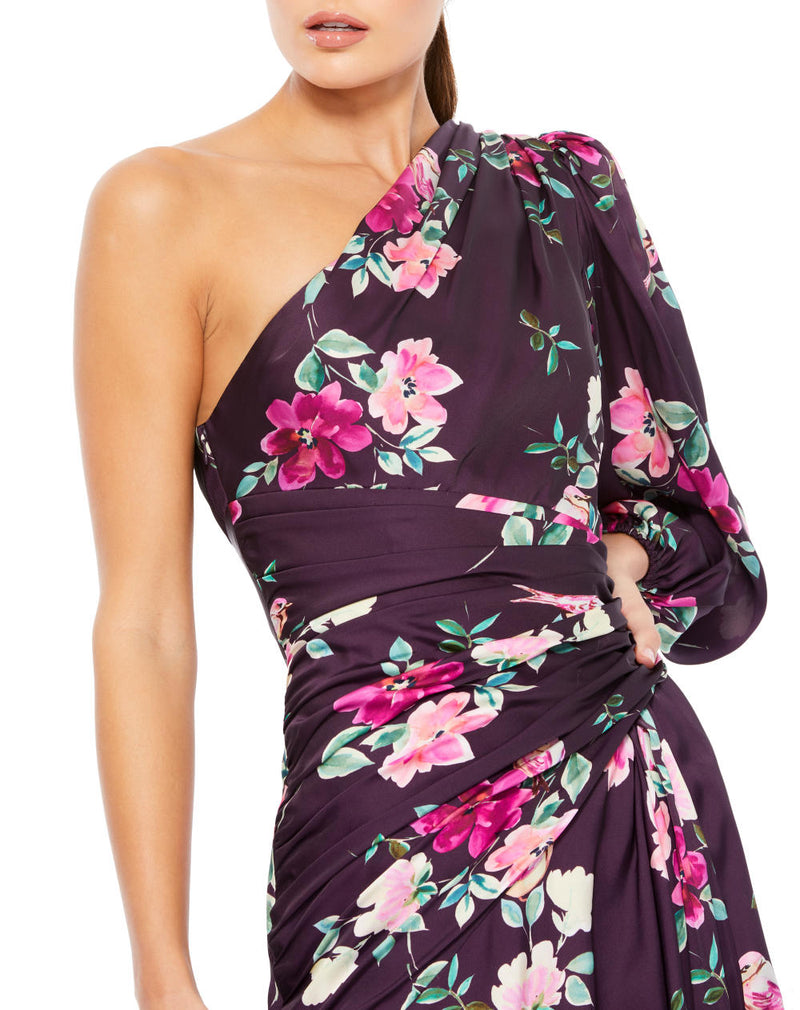 MD-2634 One Shoulder Gown-Purple by Mac Duggal in purple color for women in Singapore