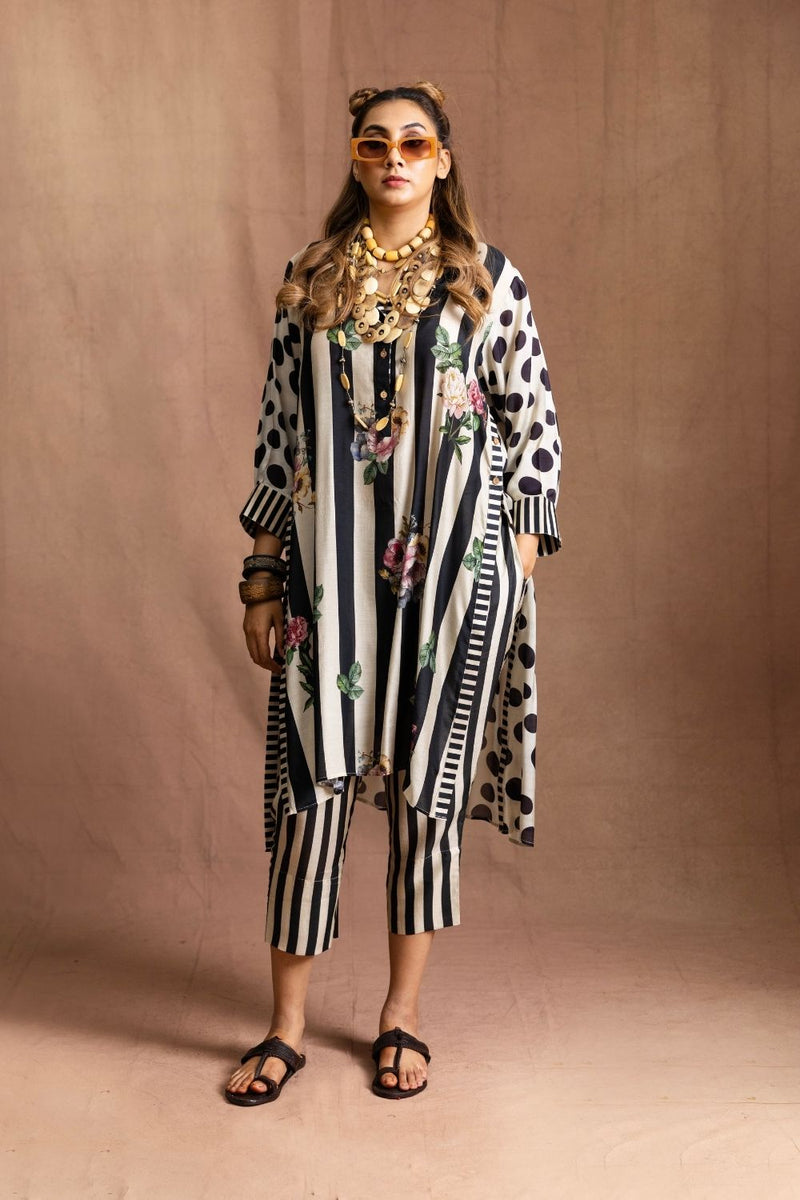 Overlap Set (Retro) Pure Muslin Kurta Set Sabo by Sabina — Canvas & Weaves Singapore