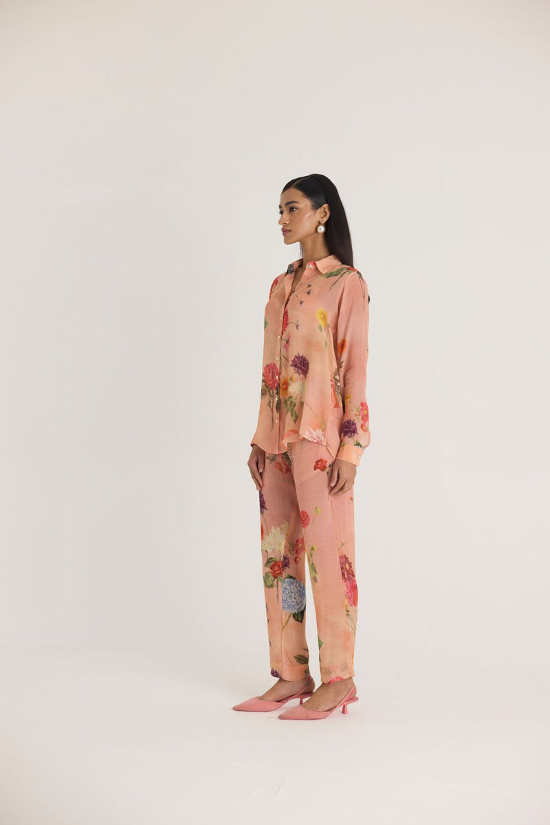 BUTTERCUP CO-ORD SET by Yam in peach color for women in Singapore