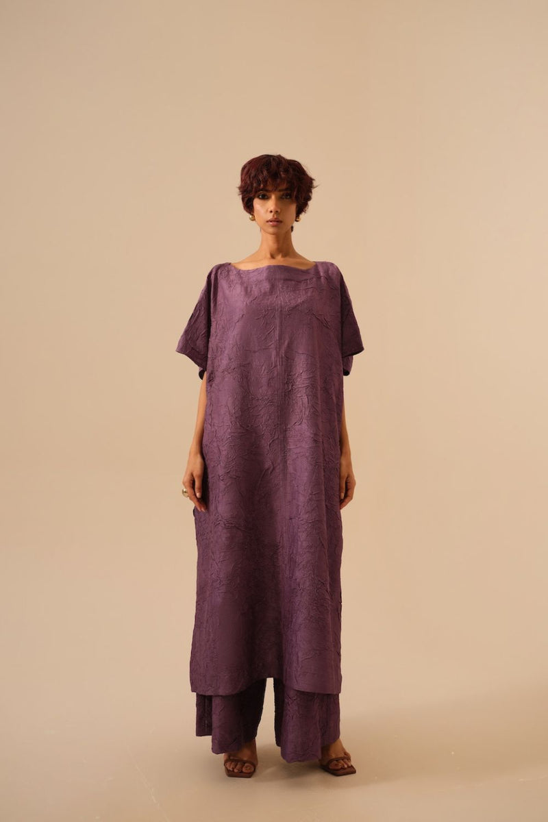 Root Pants-Lilac crushed silk pants/trousers by Stoique in lilac for women in Singapore