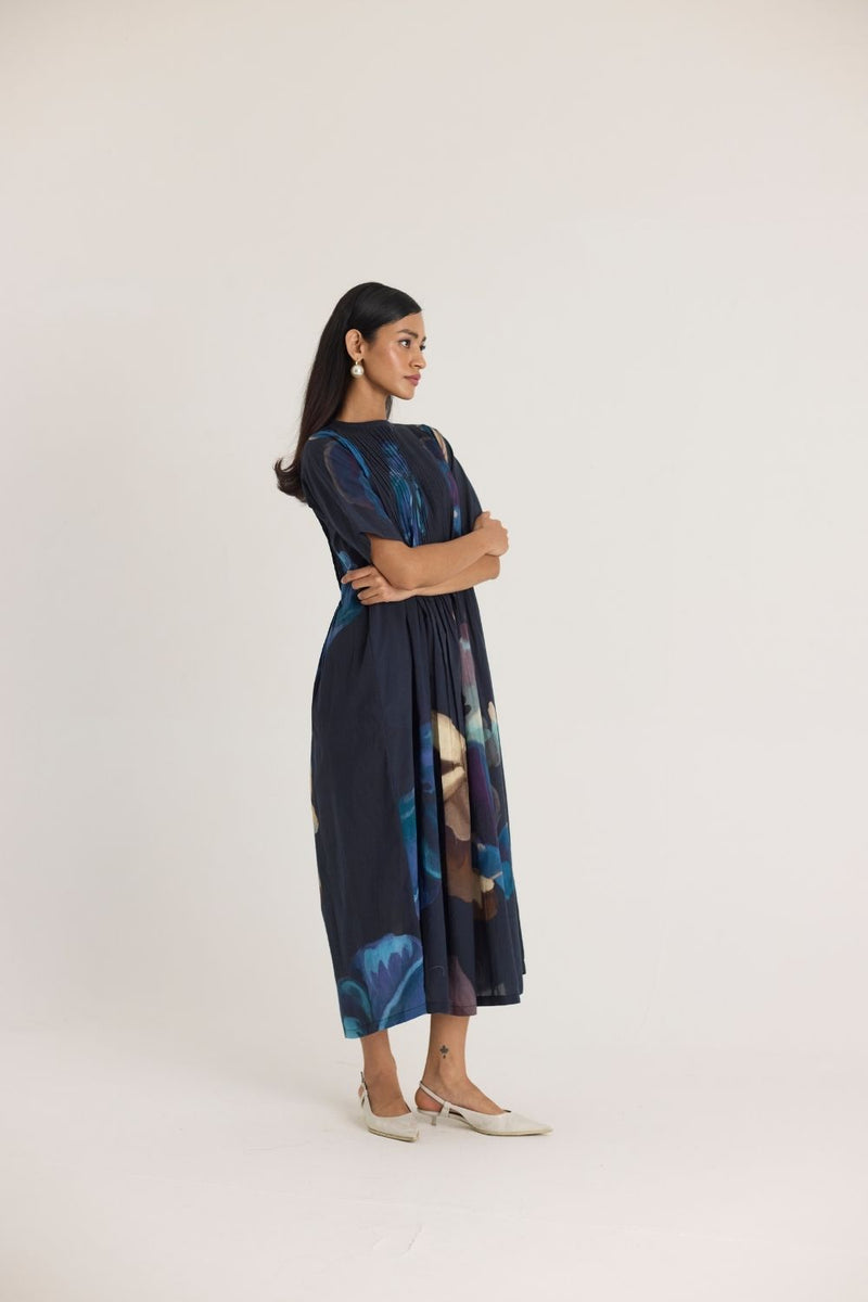 ROCCO PINTUCK DRESS cotton by Yam in black color for women in Singapore