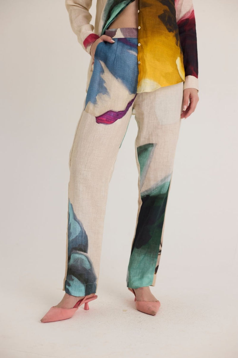 LILA CO-ORD SET linen by Yam in white color for women in Singapore