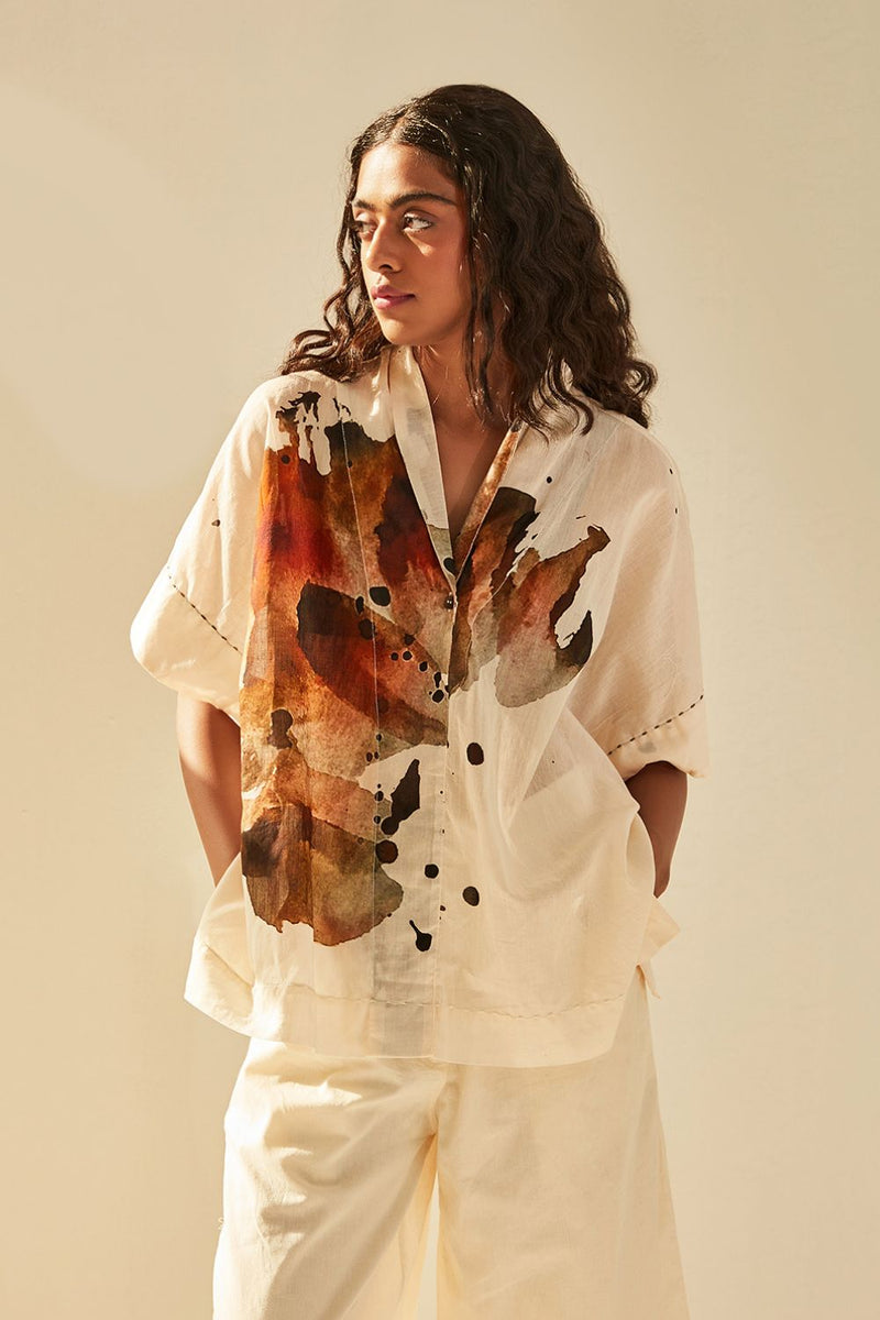 Myna Top cotton by Khara Kapas in white for women in Singapore
