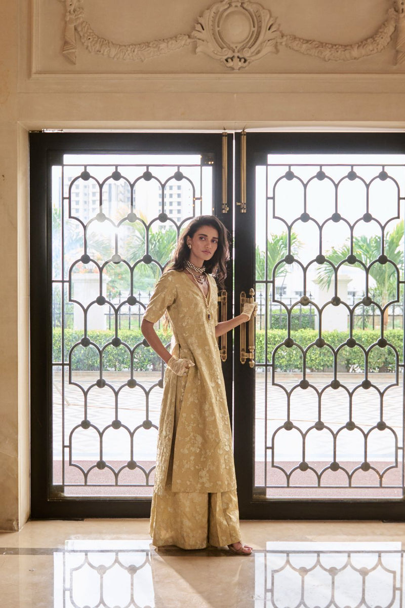 PH-2755 CHIARA KURTA SET – CHICORY by Paulmi & Harsh for women in Singapore