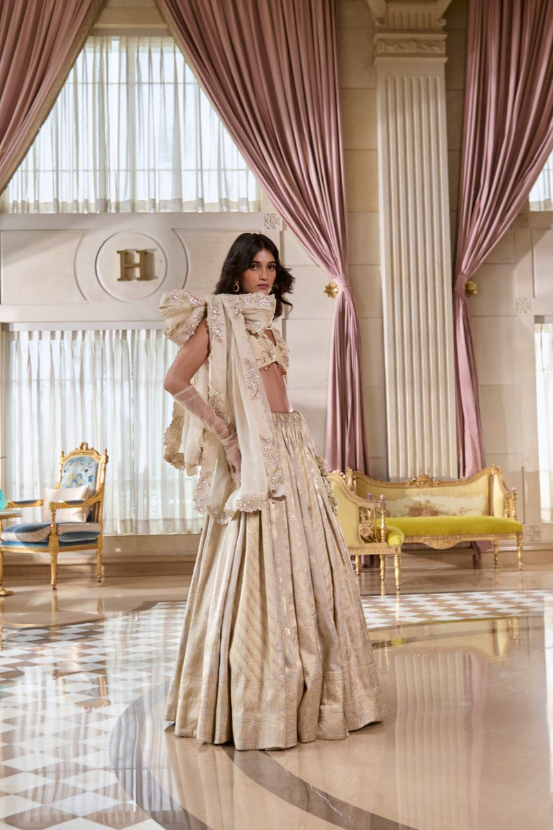 PH-2756 ARUNA LEHENGA SET tissue by Paulmi & Harsh for women in Singapore