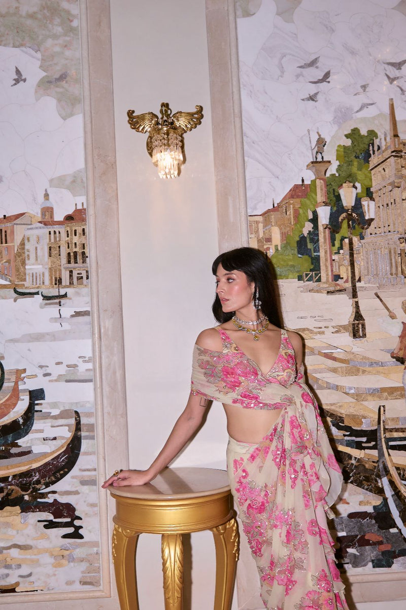 PH-2760 ELETTRA SAREE SET by Paulmi & Harsh for women in Singapore