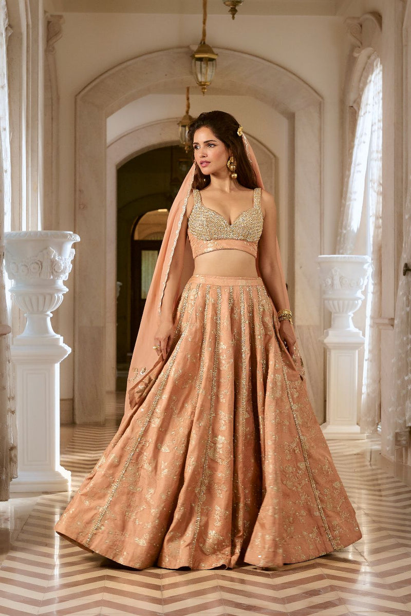 PH-2773 ADELE LEHENGA SET – ONION PINK by Paulmi & Harsh for women in Singapore