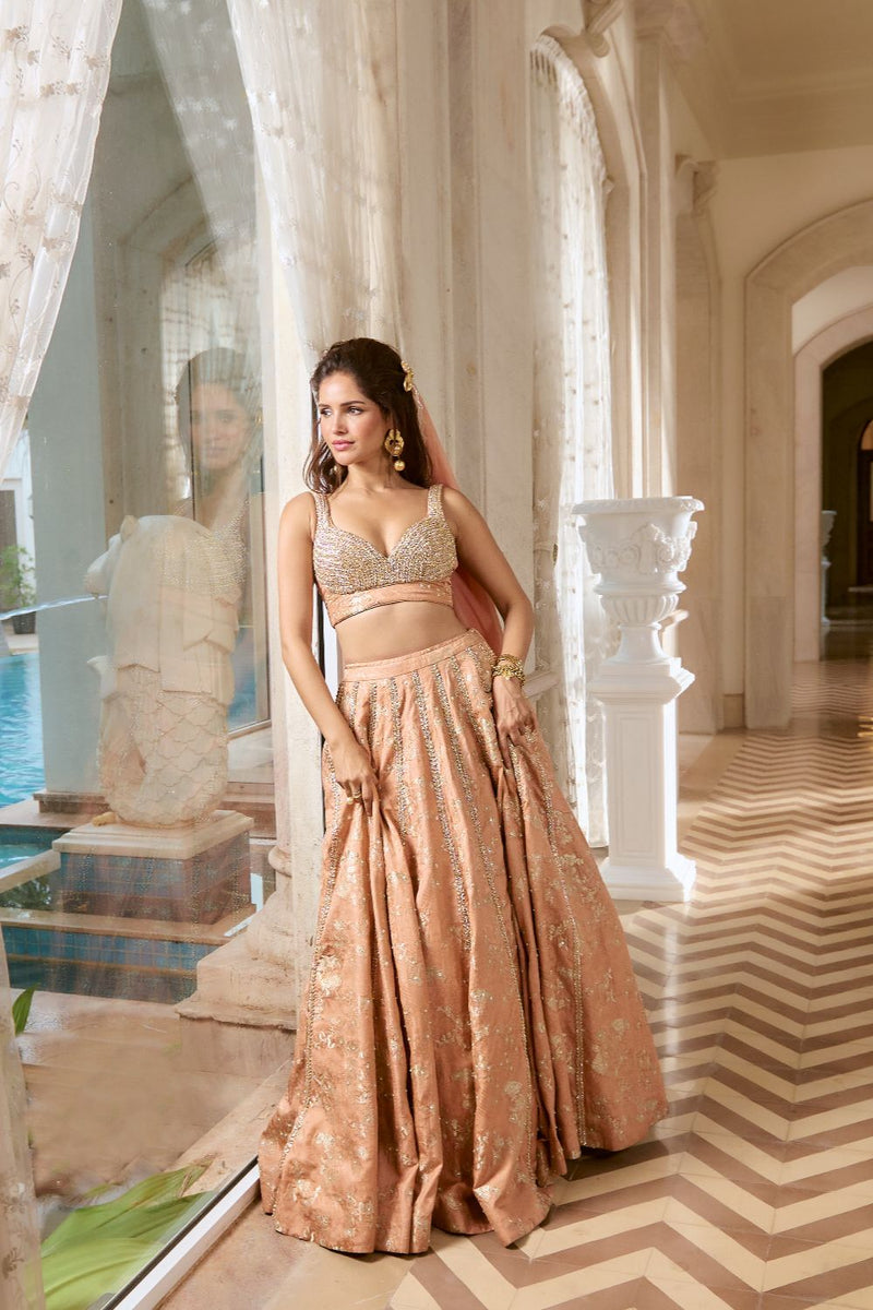 PH-2773 ADELE LEHENGA SET – ONION PINK by Paulmi & Harsh for women in Singapore
