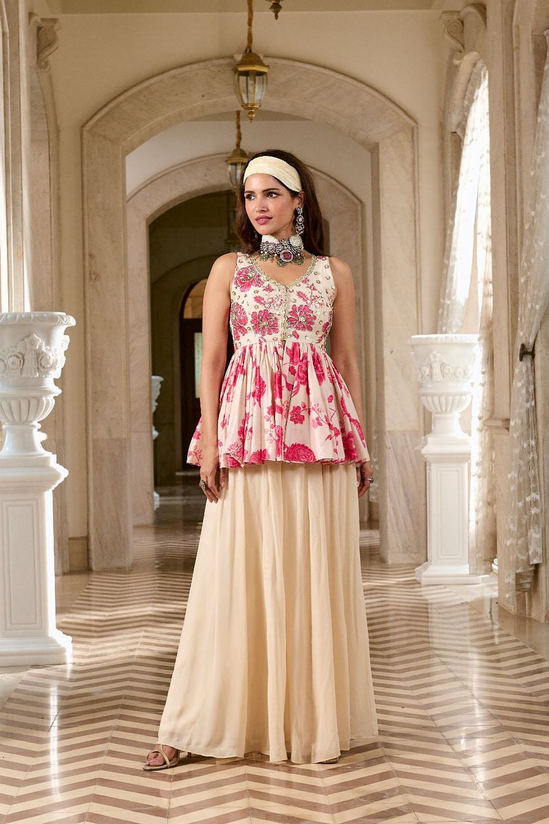 PH-2775 NISHI PEPLUM SET by Paulmi & Harsh for women in Singapore