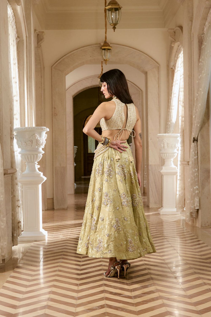 PH-2782 SONAM SKIRT SET by Paulmi & Harsh for women in Singapore