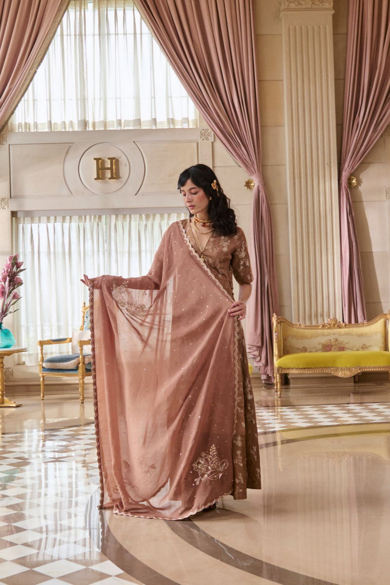 PH-2790 CHIARA KURTA SET – MOCHA by Paulmi & Harsh for women in Singapore