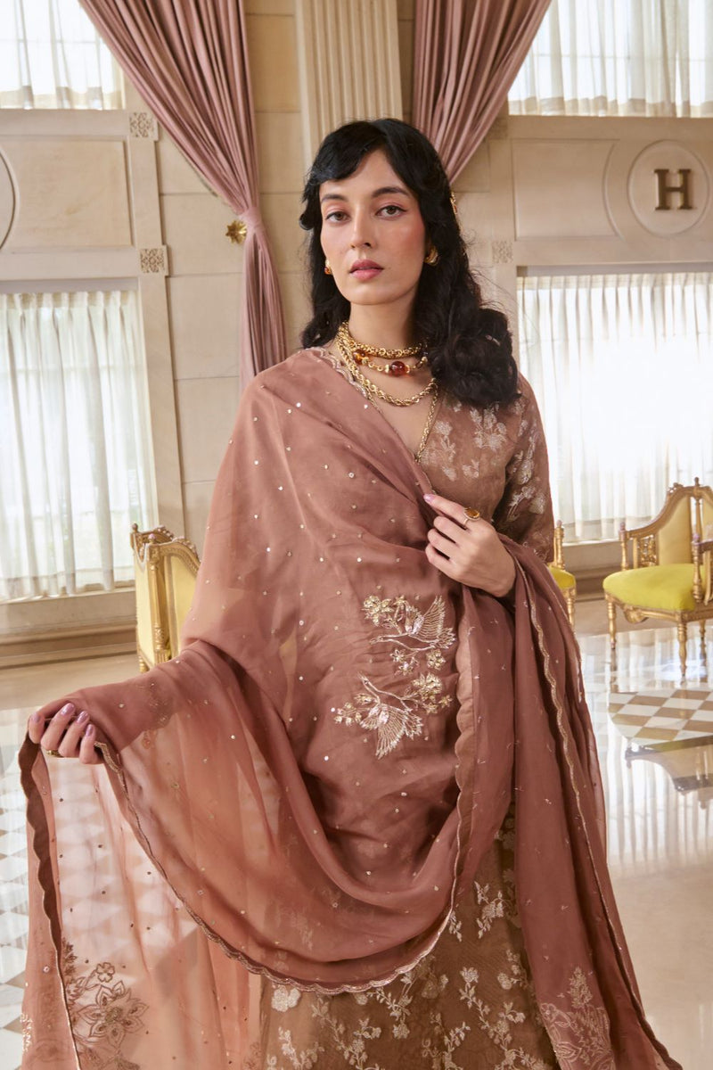 PH-2790 CHIARA KURTA SET – MOCHA by Paulmi & Harsh for women in Singapore