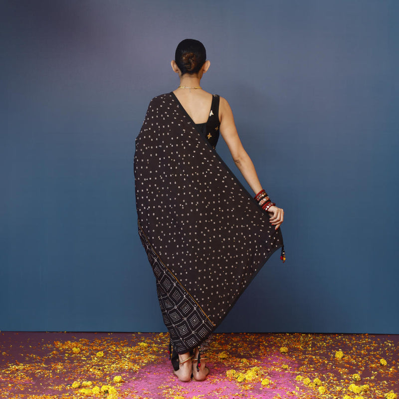 Aaram Baithak Ajrakh Drape Dress