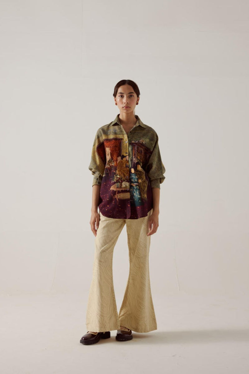 Kiera Shirt-High Tea cotton by CORD in multi for women in Singapore