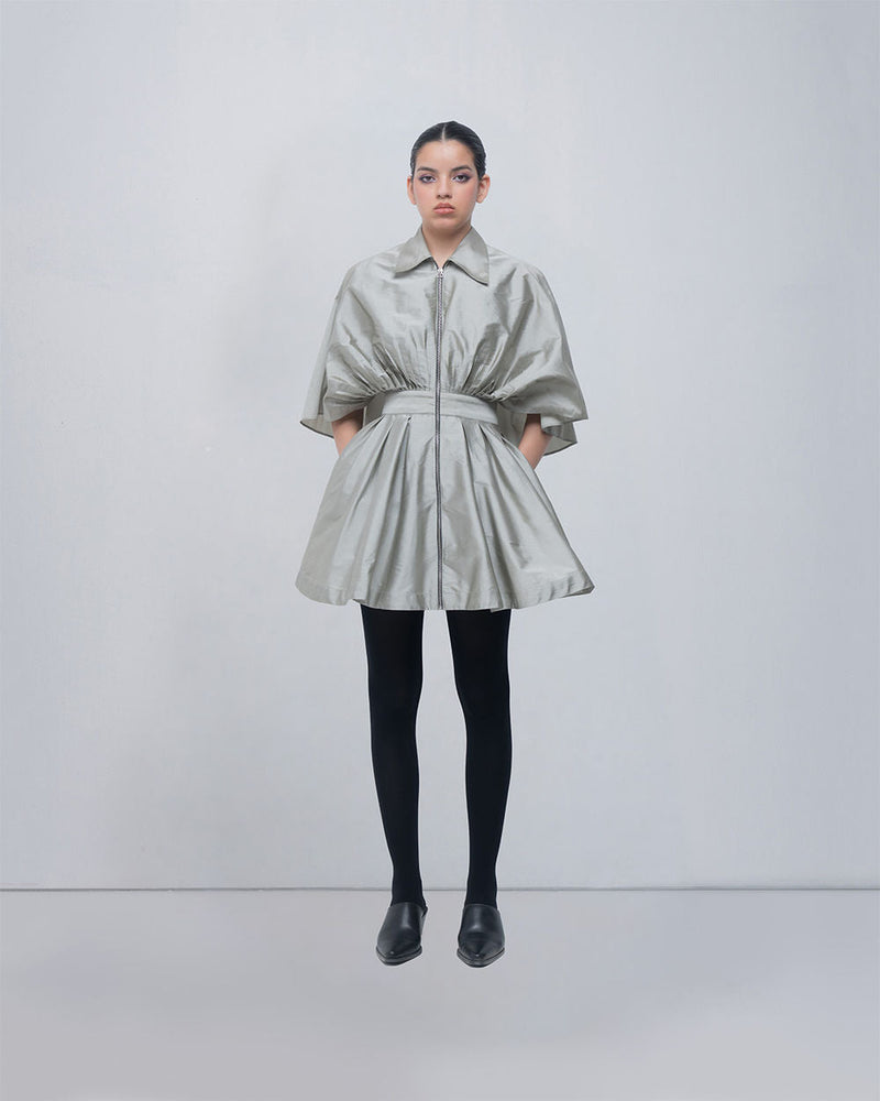 Lou Dress viscose by Leh Studios in silver for women in Singapore
