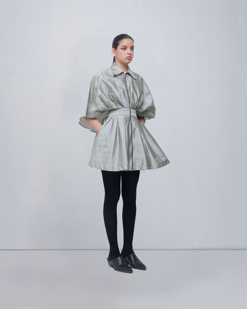 Lou Dress viscose by Leh Studios in silver for women in Singapore
