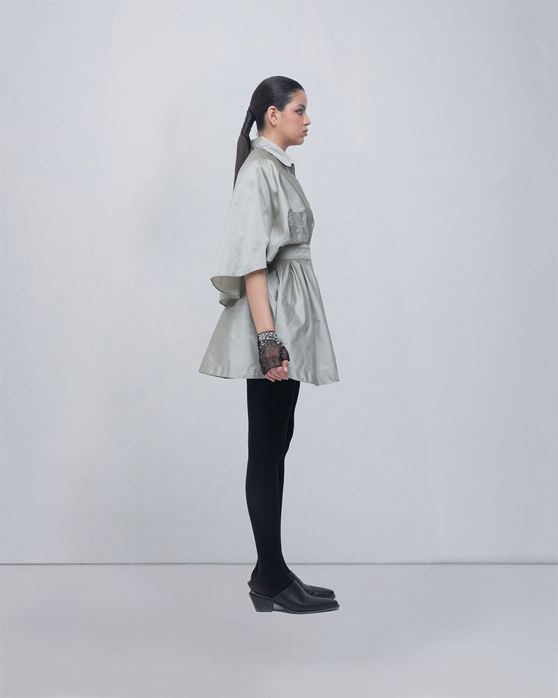 Lou Dress viscose by Leh Studios in silver for women in Singapore