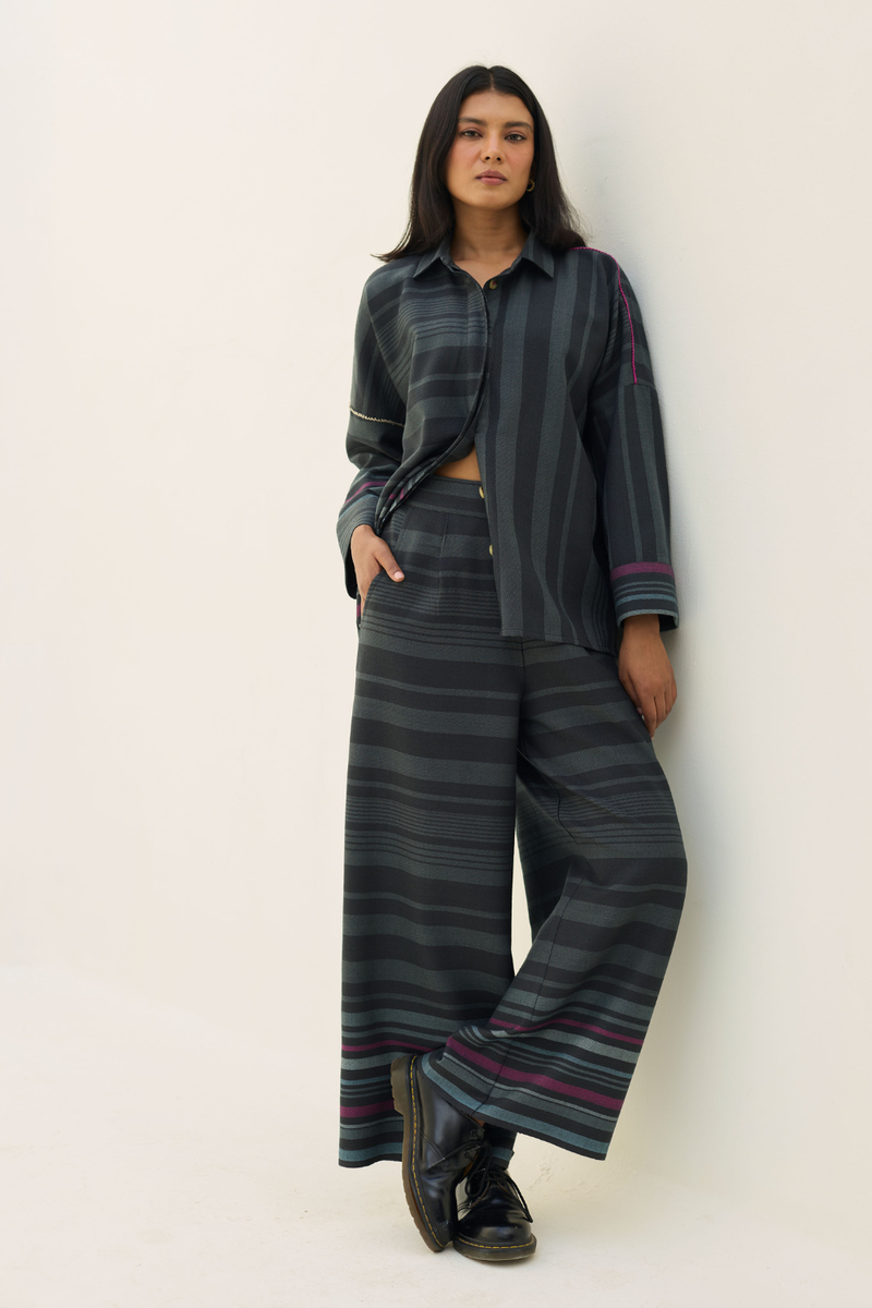 Ellen Dolman Sleeve Co-ord Set - Charcoal by Manan in charcoal color for women in Singapore
