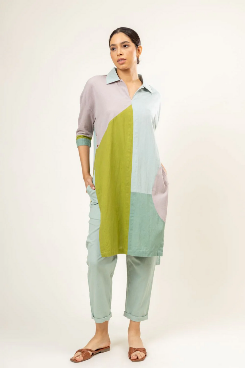 BLAKE PANELLED TUNIC mul by Doodlage in multi color for women in Singapore