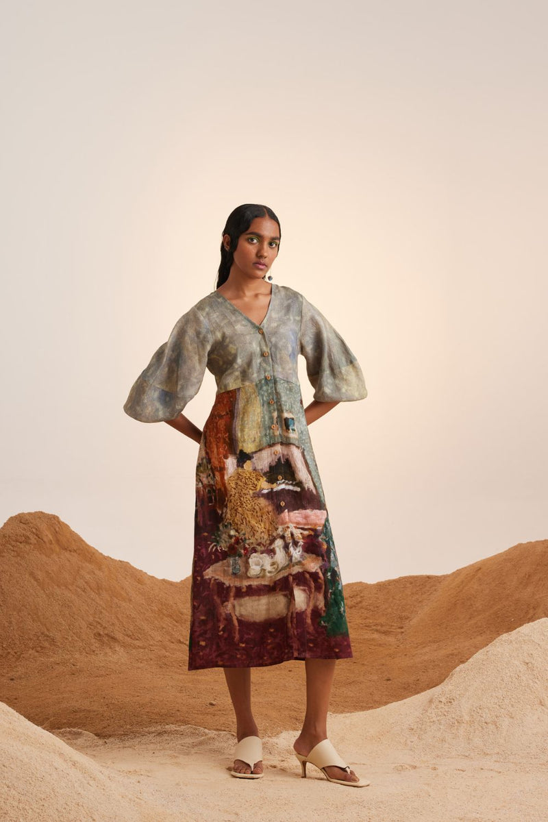 Summer Dress-High Tea linen Dress by CORD for women in Singapore