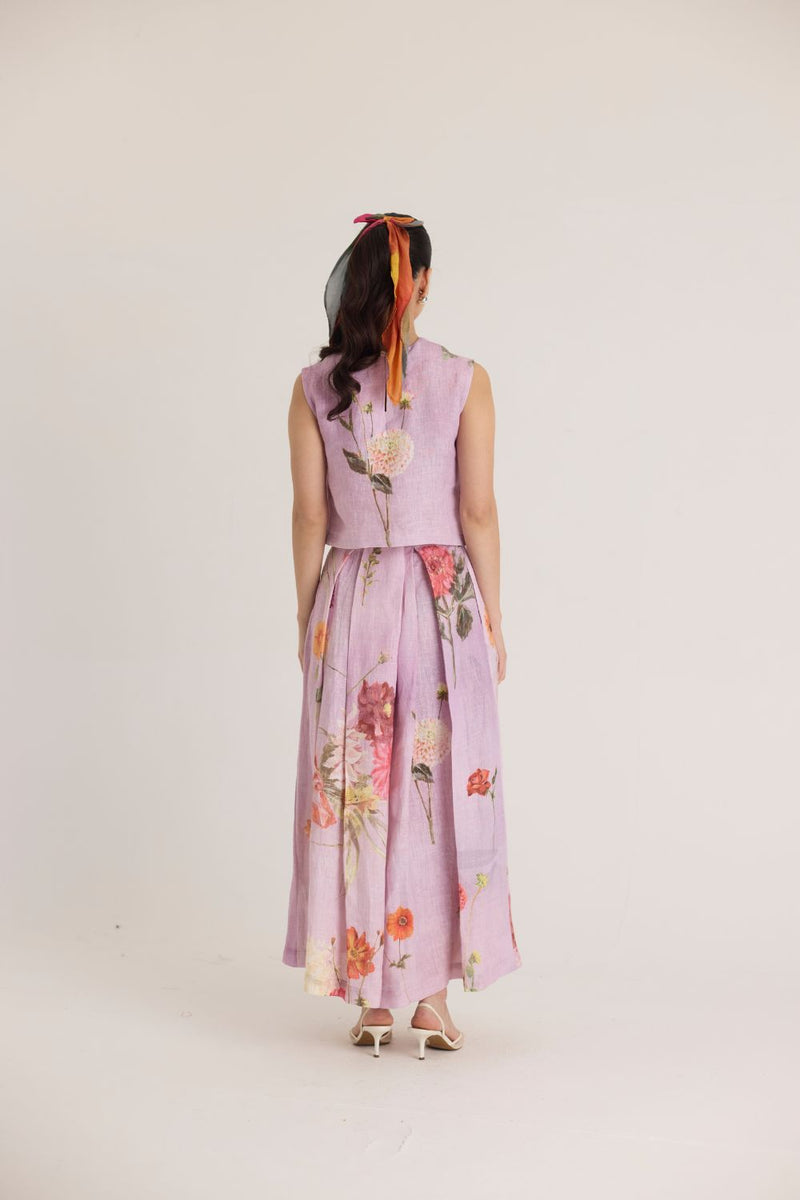 GIGGLE BERRY LINEN TOP & SKIRT SET linen by Yam for women in Singapore