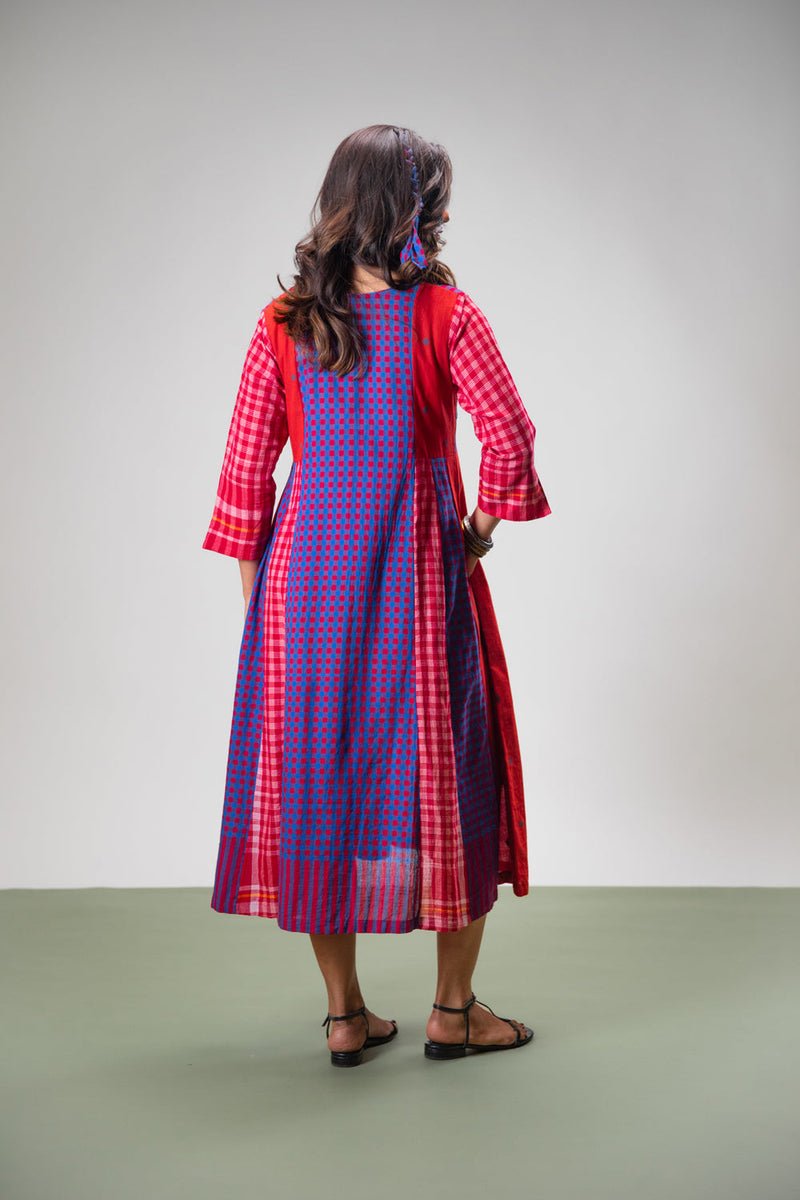 Amethyst Dress cotton,gamcha dress by 145 East in red, purple for women in Singapore