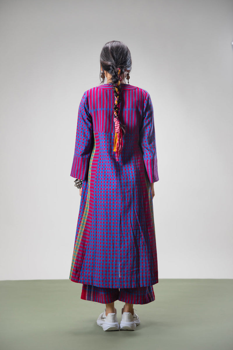Lavender Set (Dress + Palazzo) gamcha co-ord set by 145 East in purple for women in Singapore