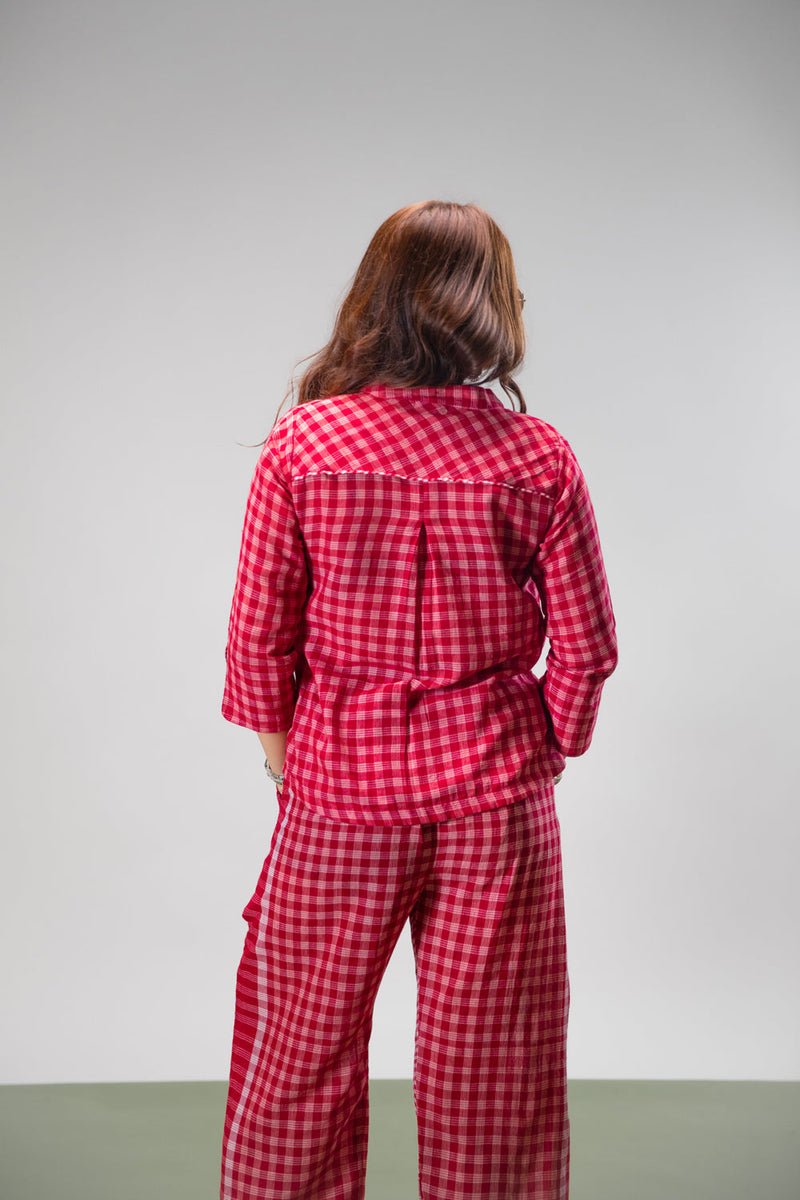 Terra Set gamcha co-ord set by 145 East in red for women in Singapore