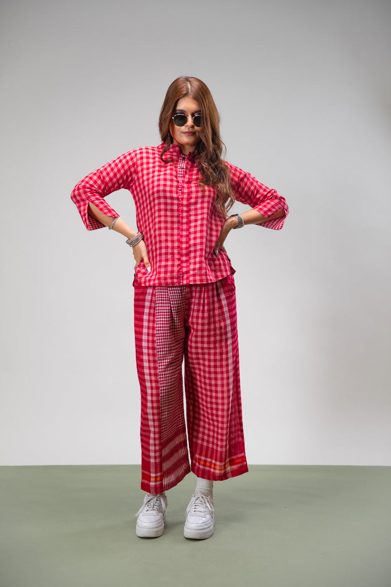 Terra Set gamcha co-ord set by 145 East in red for women in Singapore