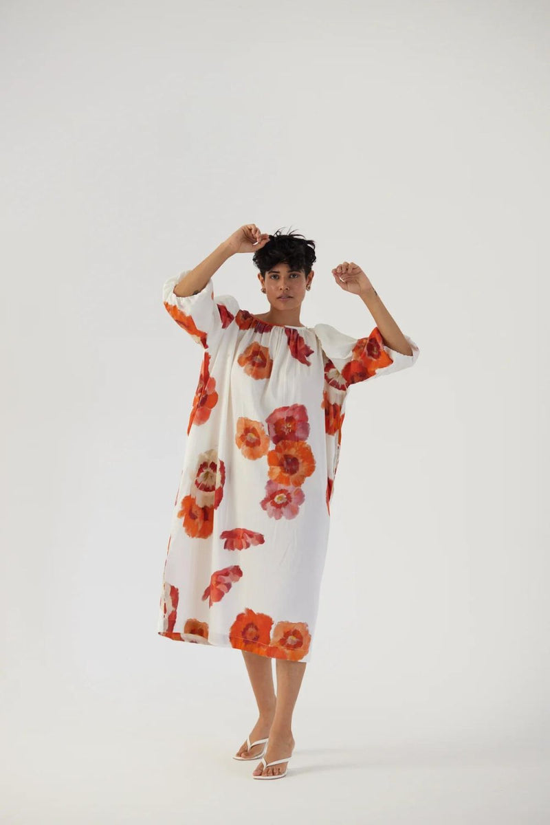 VALENTINE DRESS satin Dress by Yam in white color for women in Singapore