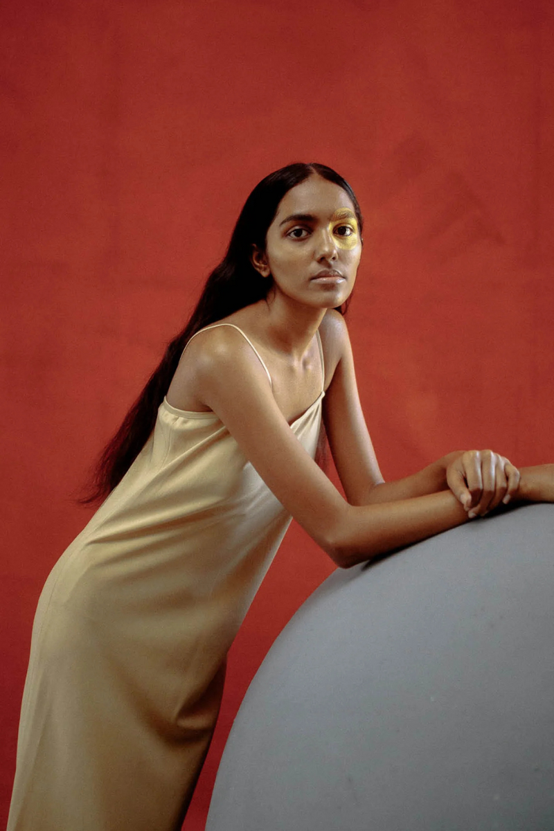 SAKTI SLIP DRESS silk Buy SAKTI SLIP DRESS from C&W | Dresses for Women by Ituvana in rust color for women in Singapore
