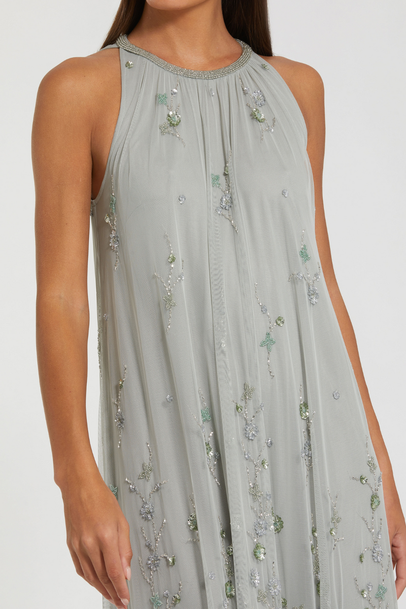 9382-Trapeze Gown-Sage by Mac Duggal for women in Singapore