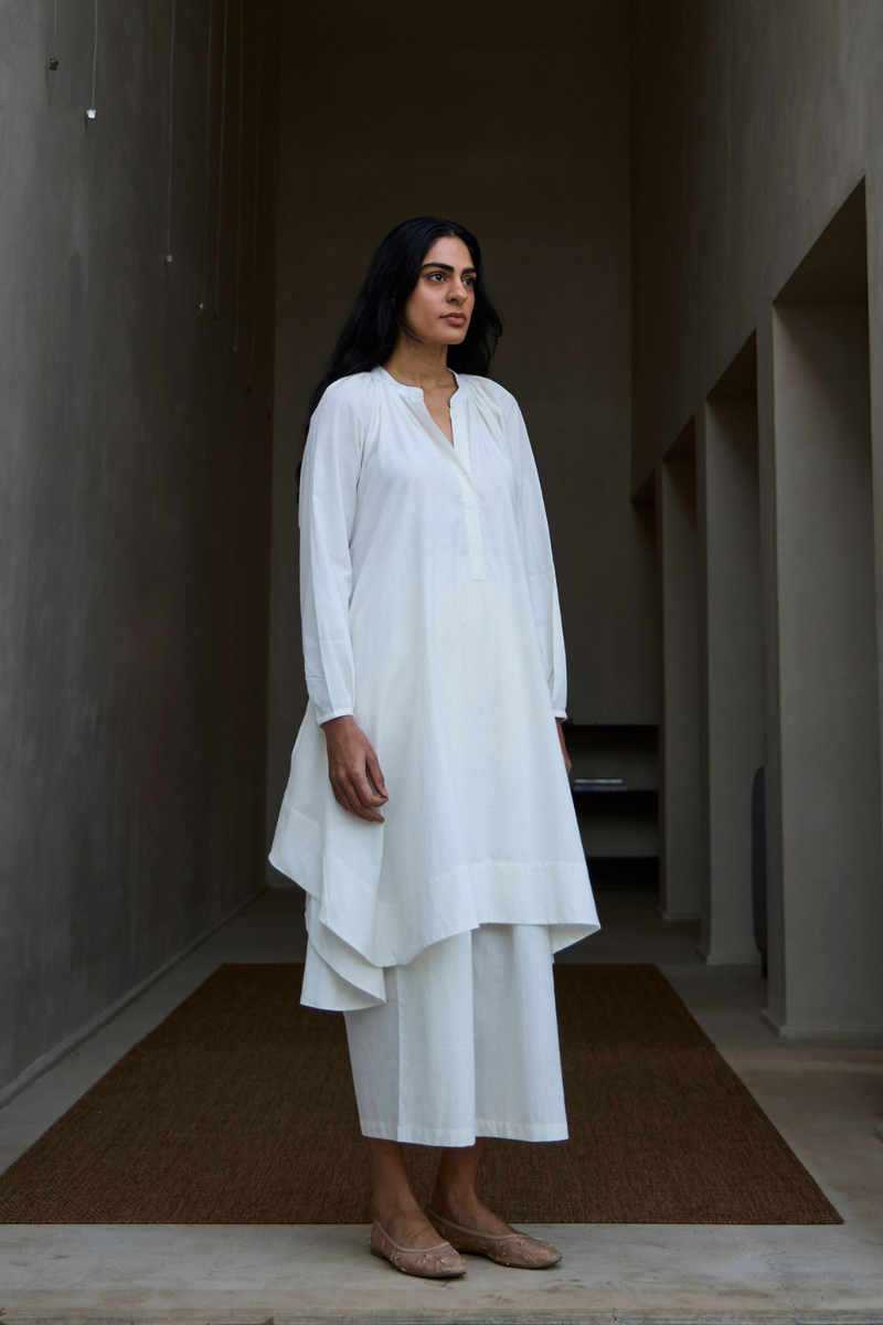 Woodstock Milk Pleated Pants cotton by The Summer House in white color for women in Singapore